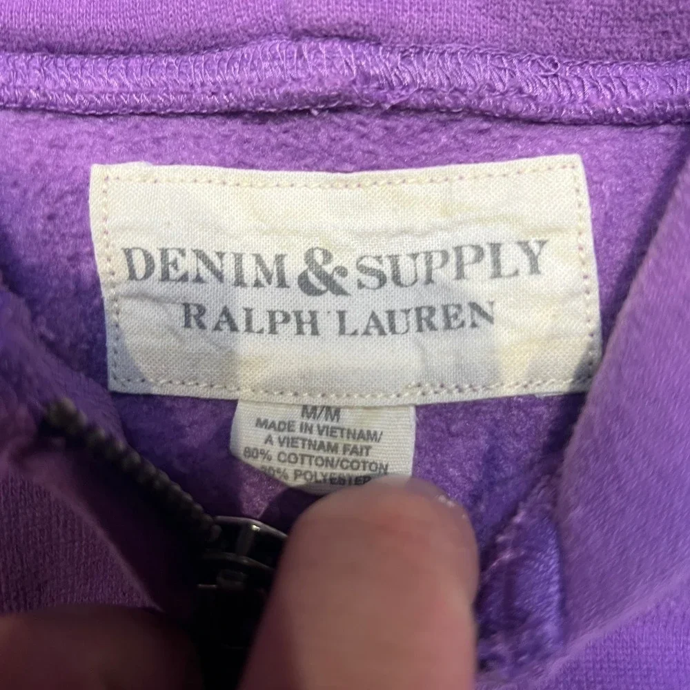 Denim & Supply Ralph Lauren Mens Hoodie Baja Calif Surfing Purple M